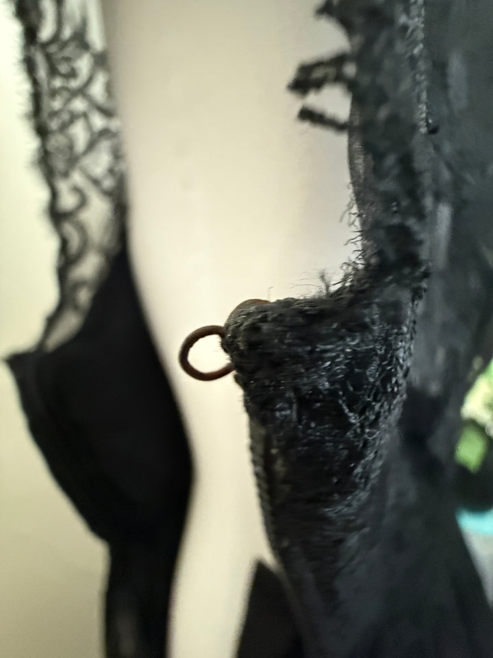 Vintage 1950s Givenchy Université Black Chantilly Lace Cocktail Dress